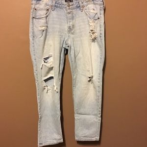 Abercrombie & Fitch Distressed Button Fly Jeans 10